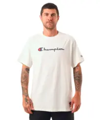Camiseta Champion Life Script Logo Emb Off White