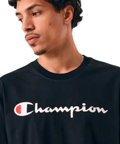 Camiseta Champion Athletic Script Logo Ink Preto