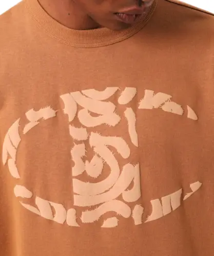 Camiseta Champion Life C Logo Paint Ink Briefly Brown