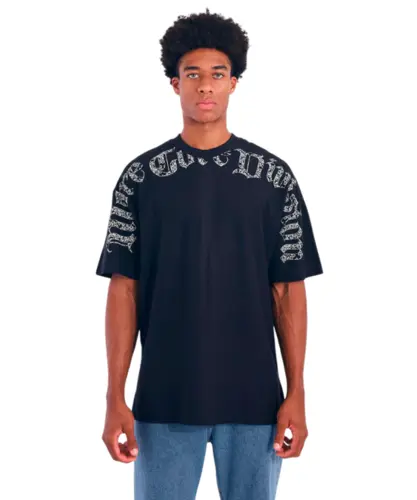 Camiseta MCD Box Fit Manga Japonesa Caligrafitti Preto