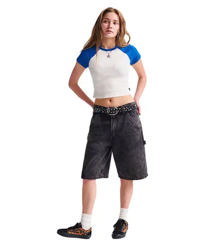 DRILL CHORE LOOSE DENIM SHORT