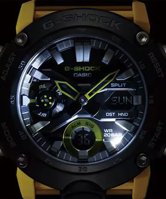 Relógio G-Shock Digital Analógico Preto Amarelo - Relógio G-Shock