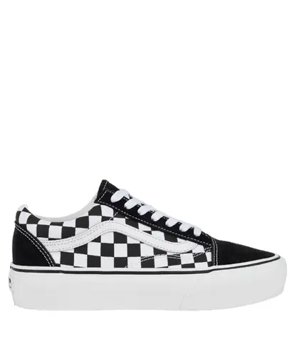 Tênis Vans Old Skool Platform Checkerboard Black True White