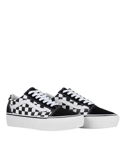 Tênis Vans Old Skool Platform Checkerboard Black True White