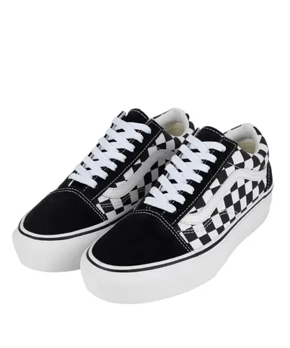 Tênis Vans Old Skool Platform Checkerboard Black True White