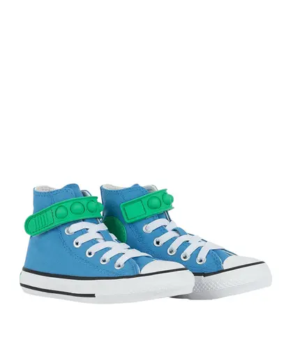 Tênis Converse Kids Chuck Taylor All Star Bubble Strap Hi Azul Verde Vivo