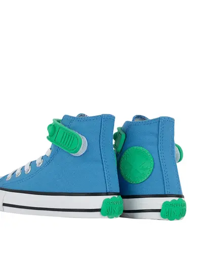 Tênis Converse Kids Chuck Taylor All Star Bubble Strap Hi Azul Verde Vivo