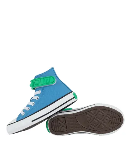 Tênis Converse Kids Chuck Taylor All Star Bubble Strap Hi Azul Verde Vivo