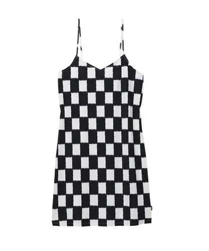 Vestido Benton Checker Cami Dress Black Marshmallow