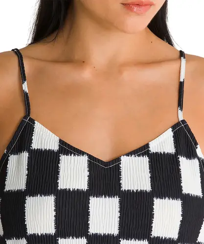 Vestido Benton Checker Cami Dress Black Marshmallow