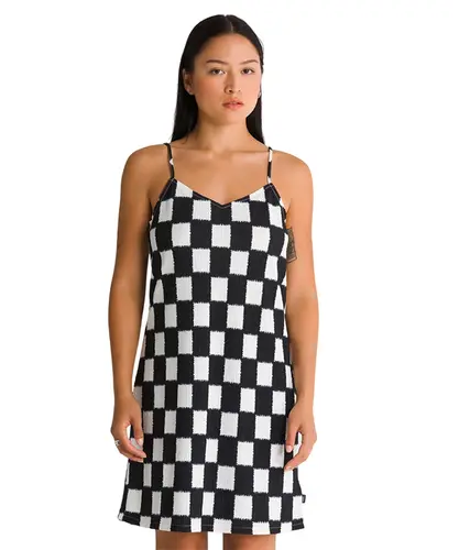 Vestido Benton Checker Cami Dress Black Marshmallow