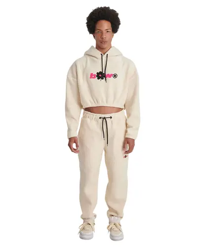 MOLETOM HOODIE CROPPED SHERPA FLOWER