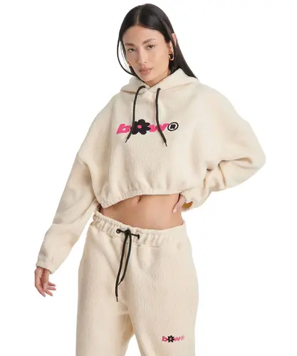 MOLETOM HOODIE CROPPED SHERPA FLOWER