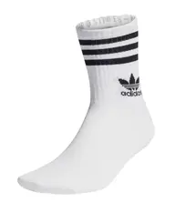 Meias  Adidas Cano Médio 3 Pares Crew Mid Cut - Branco / Preto