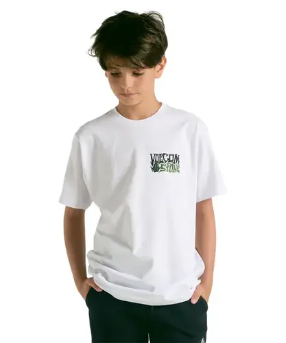 Camiseta Volcom Regular Eye Colades Juvenil - Branco
