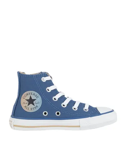 Tênis Converse Kids Chuck Taylor All Star Side Zip Hi Azul Caqui