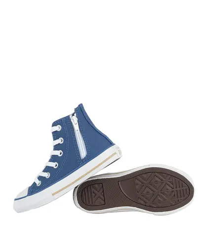 Tênis Converse Kids Chuck Taylor All Star Side Zip Hi Azul Caqui Fosco