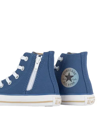 Tênis Converse Kids Chuck Taylor All Star Side Zip Hi Azul Caqui
