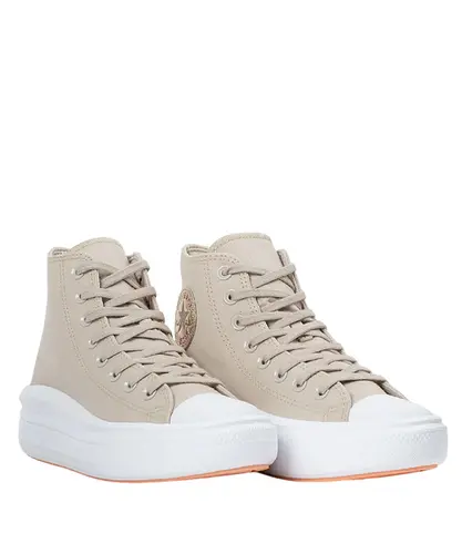Tênis Converse Chuck Taylor All Star Move Hi Authentic Glam Bege Claro