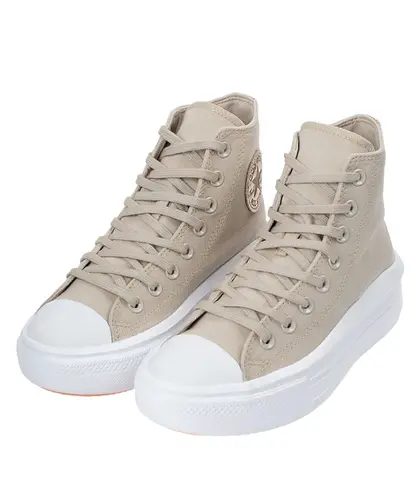 Tênis Converse Chuck Taylor All Star Move Hi Authentic Glam Bege Claro