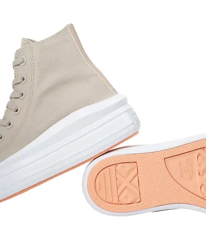 Tênis Converse Chuck Taylor All Star Move Hi Authentic Glam Bege Claro