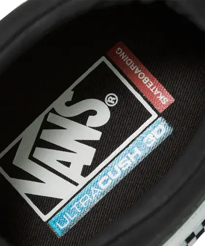 Tênis Vans Skate Grosso Mid Black White Emo Leather