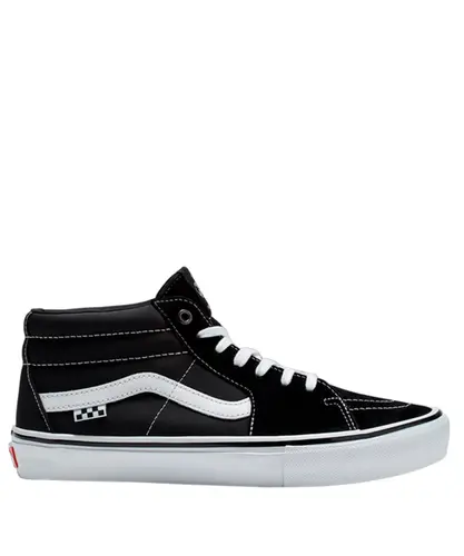 Tênis Skate Grosso Mid Black White Emo Leather - Tênis Vans Skate