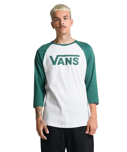 Camiseta Vans Classic Raglan White Bistro Green