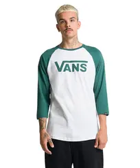 Camiseta Vans Classic Raglan White Bistro Green