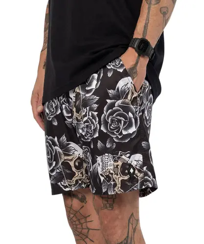 SHORTS UTILITY CAVEIRAS E ROSAS