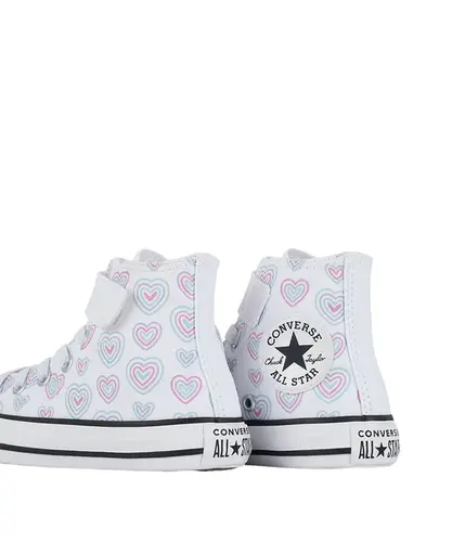 Tênis Converse Kids Chuck Taylor All Star 1V Happy Hearts Branco
