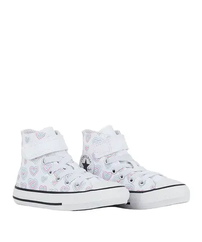 Tênis Converse Kids Chuck Taylor All Star 1V Happy Hearts Branco
