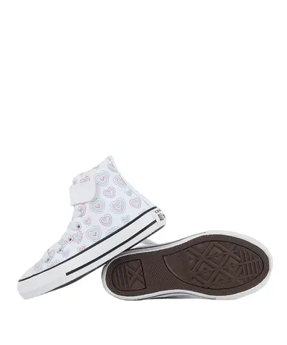 Tênis Converse Kids Chuck Taylor All Star 1V Happy Hearts Branco