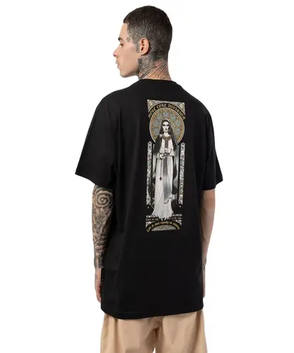 Camiseta Oversized MCD Santa Vitral - Preto