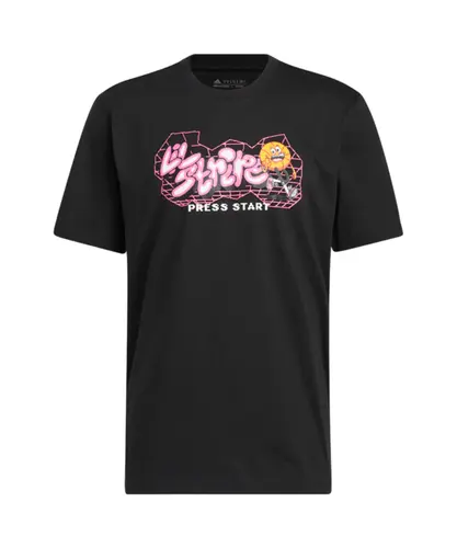 Adidas Camiseta Lil' Stripe Metaverse Gaming Basquete - Preto / Rosa