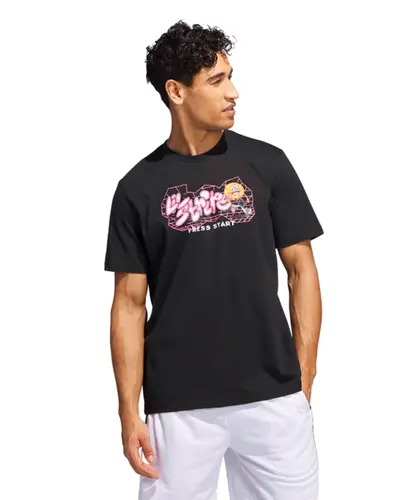 Adidas Camiseta Lil' Stripe Metaverse Gaming Basquete - Preto / Rosa