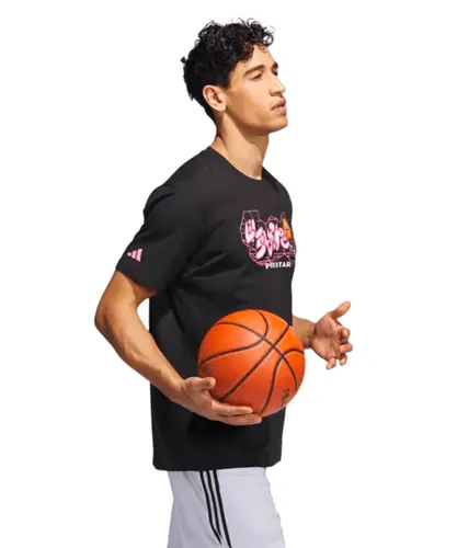 Adidas Camiseta Lil' Stripe Metaverse Gaming Basquete - Preto / Rosa