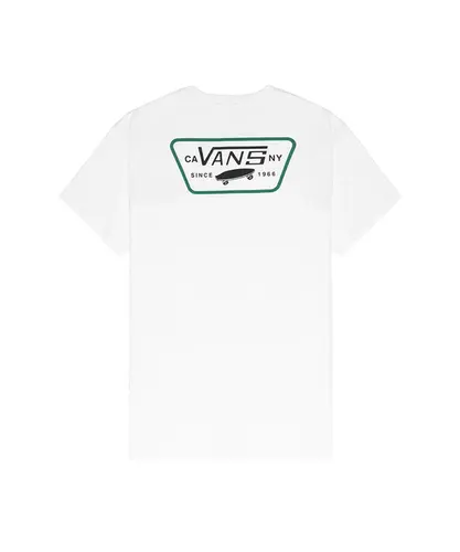 Camiseta Vans Full Patch Back SS Tee White Black Verdant Green