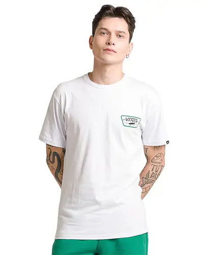 Camiseta Vans Full Patch Back SS Tee White Black Verdant Green