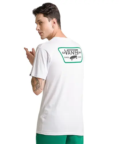 Camiseta Vans Full Patch Back SS Tee White Black Verdant Green