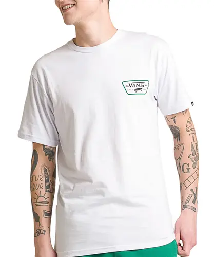 Camiseta Vans Full Patch Back SS Tee White Black Verdant Green