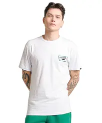 Camiseta Vans Full Patch Back SS Tee White Black Verdant Green