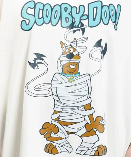Camiseta Maxi Over Tied Baw x Scooby Doo Off White