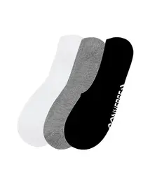 Meias Converse Invisible White Black Grey