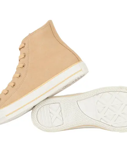Tênis Converse Chuck Taylor All Star Cano Alto Seasonal Suede Areia Amêndoa