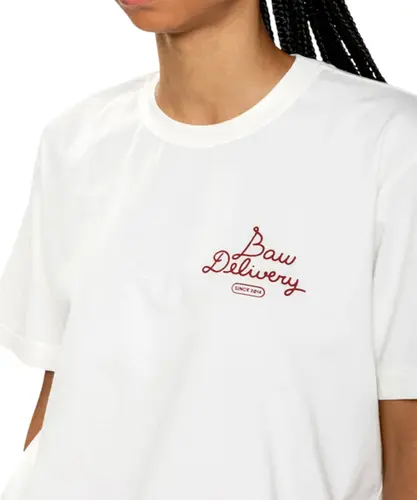 Camiseta Regular Baw Delivery Off White