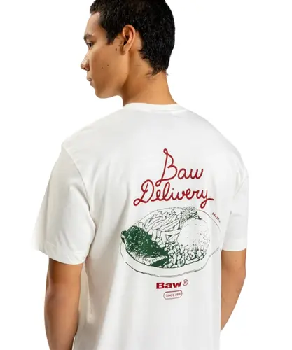 Camiseta Regular Baw Delivery Off White