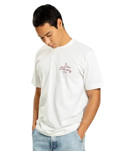Camiseta Regular Baw Delivery Off White