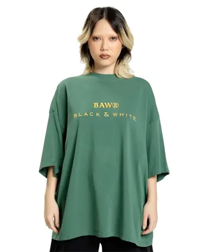 Camiseta New Over Baw Classy Embroidered Verde Militar