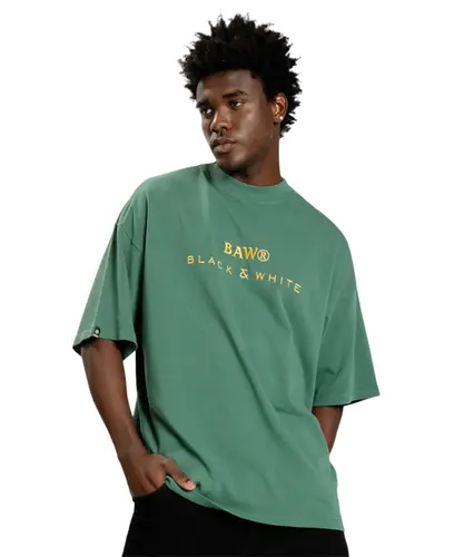 Camiseta New Over Baw Classy Embroidered Verde Militar